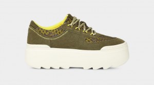 Ugg Marin Mega Spets Heritage Braid Sneakers Dam Olivgröna | Sverige-69384