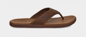 Ugg Seaside Läder Flip Flop Sandaler Herr Bruna | Sverige-71043