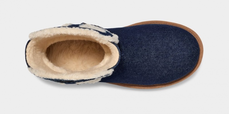 Ugg All Gender UGG x Telfar Logo Mini Stövlar Dam Indigo Blå | Sverige-59321