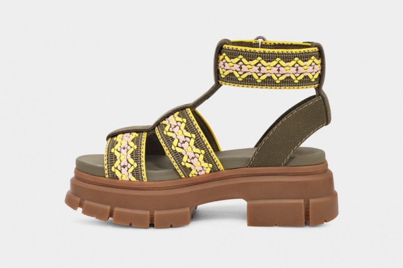 Ugg Ashton Heritage Braid Sandaler Dam Olivgröna | Sverige-70329
