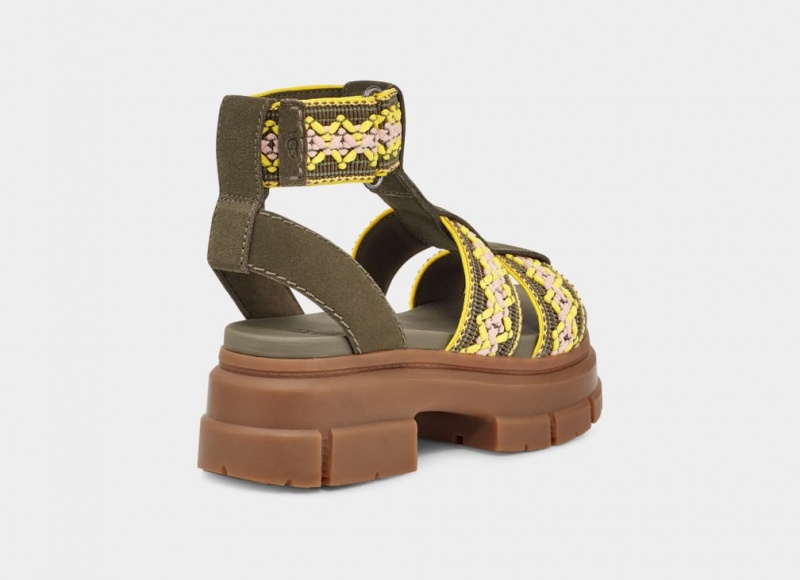 Ugg Ashton Heritage Braid Sandaler Dam Olivgröna | Sverige-70329