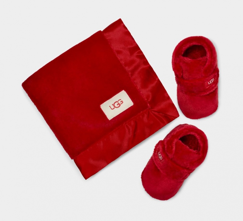 Ugg Baby Bixbee Bootie and Lovey Blanket Stövlar Barn Röda | Sverige-45962