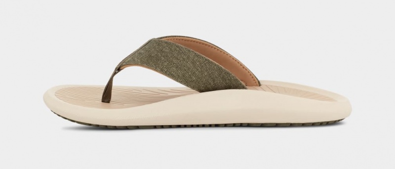 Ugg Brookside II Flip Canvas Sandaler Herr Olivgröna Grå Bruna | Sverige-69512