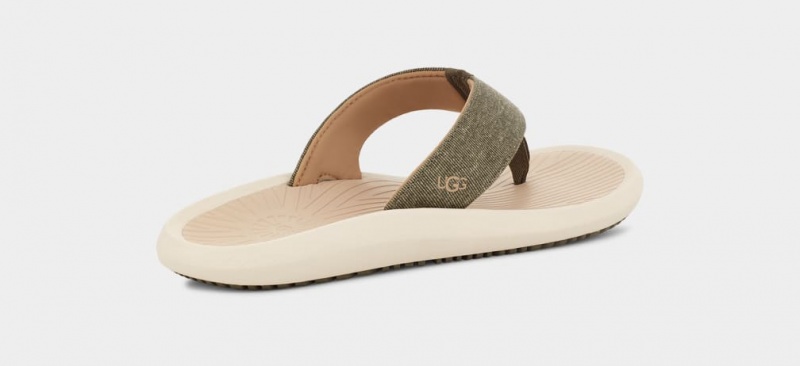 Ugg Brookside II Flip Canvas Sandaler Herr Olivgröna Grå Bruna | Sverige-69512