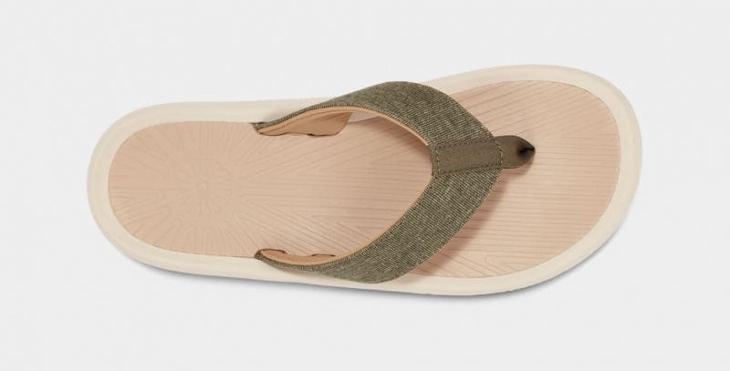 Ugg Brookside II Flip Canvas Sandaler Herr Olivgröna Grå Bruna | Sverige-69512