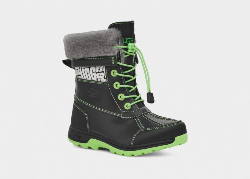 Ugg Butte II CWR Glow Tryck Stövlar Barn Svarta Gröna | Sverige-78260
