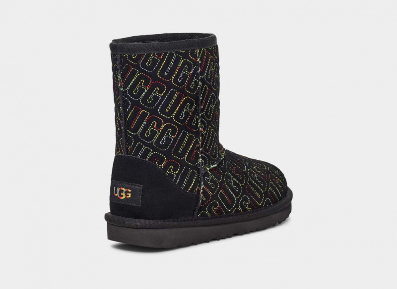Ugg Classic II Tryck Stitch Stövlar Barn Svarta | Sverige-02756