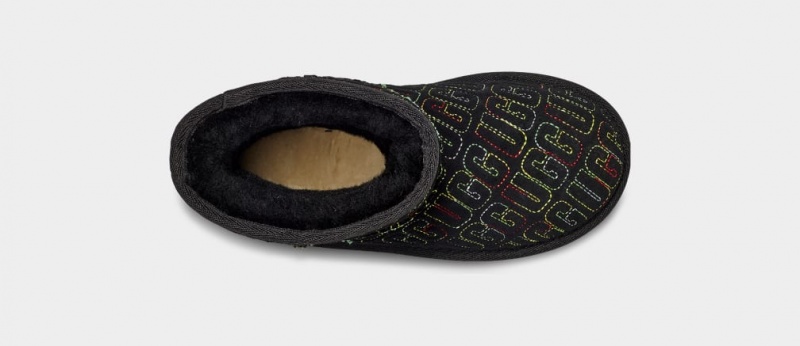 Ugg Classic II Tryck Stitch Stövlar Barn Svarta | Sverige-02756