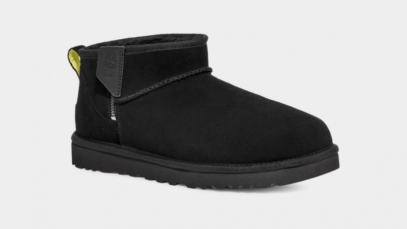 Ugg Classic Ultra Mini Zip Stövlar Herr Svarta | Sverige-58019