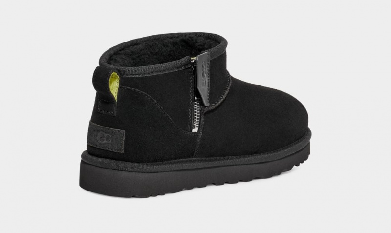 Ugg Classic Ultra Mini Zip Stövlar Herr Svarta | Sverige-58019