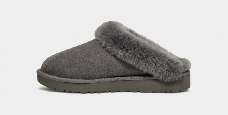 Ugg Cluggette Ugg Tryck Tofflor Dam Grå | Sverige-56807