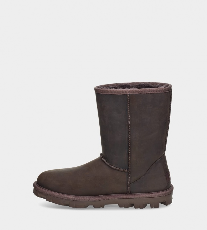 Ugg Essential Korta Läder Stövlar Dam Choklad | Sverige-32189