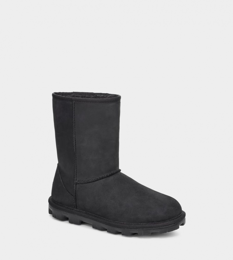 Ugg Essential Korta Läder Stövlar Dam Svarta | Sverige-80453