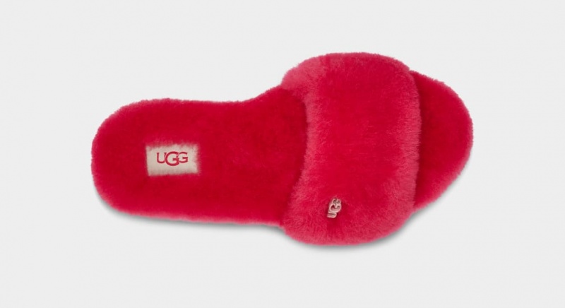 Ugg Fluff Badtofflor II Tofflor Dam Röda | Sverige-46713