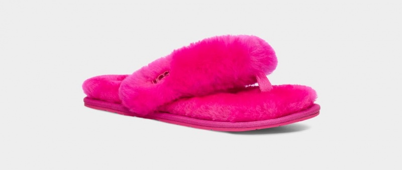 Ugg Fluff Flip Flop Logo Tofflor Dam Rosa | Sverige-17389