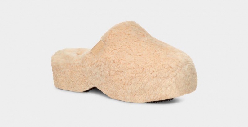 Ugg Fuzz Sugar Clog Tofflor Dam Beige | Sverige-91385