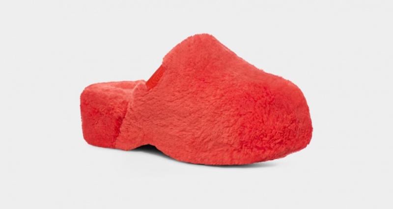 Ugg Fuzz Sugar Clog Tofflor Dam Röda | Sverige-25097