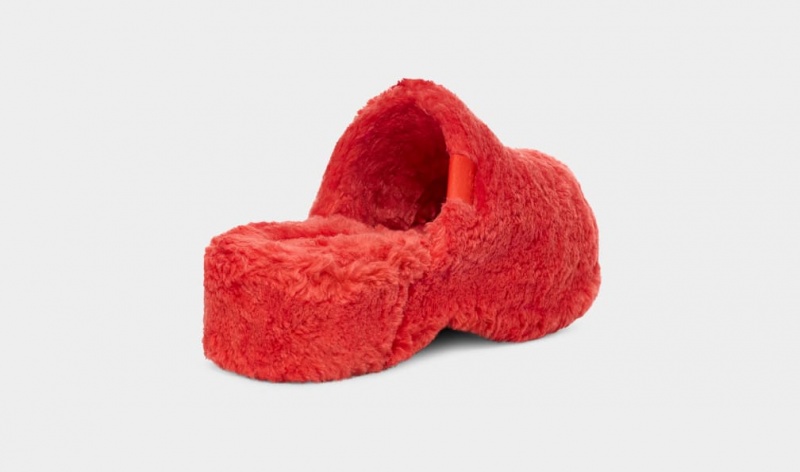 Ugg Fuzz Sugar Clog Tofflor Dam Röda | Sverige-25097