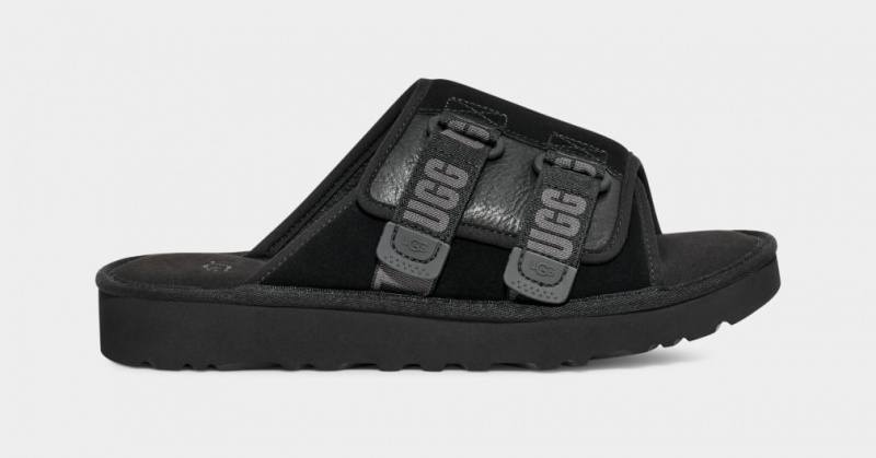Ugg Goldencoast Rem Badtofflor Sandaler Herr Svarta | Sverige-39254