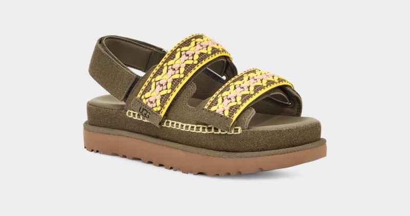 Ugg Goldenstar Heritage Braid Sandaler Dam Olivgröna | Sverige-08279