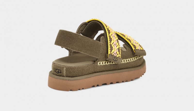 Ugg Goldenstar Heritage Braid Sandaler Dam Olivgröna | Sverige-08279