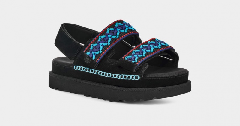 Ugg Goldenstar Heritage Braid Sandaler Dam Svarta | Sverige-41268