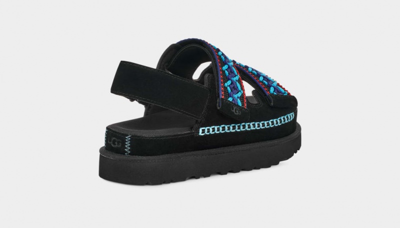 Ugg Goldenstar Heritage Braid Sandaler Dam Svarta | Sverige-41268