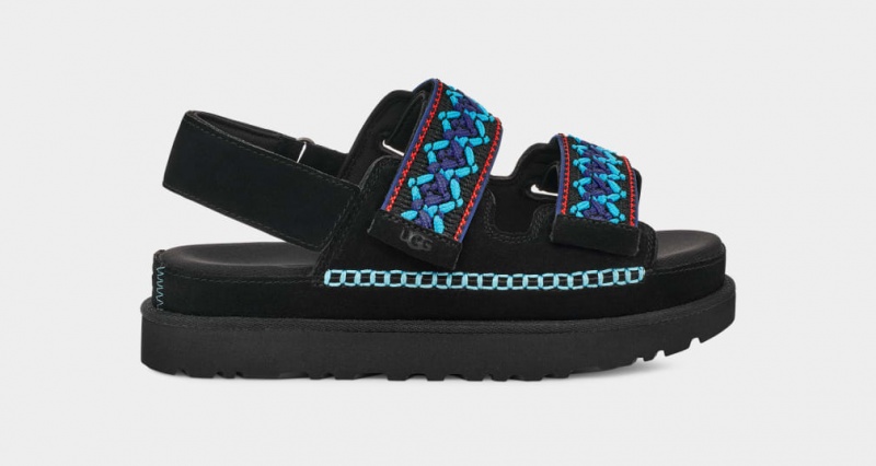 Ugg Goldenstar Heritage Braid Sandaler Dam Svarta | Sverige-41268
