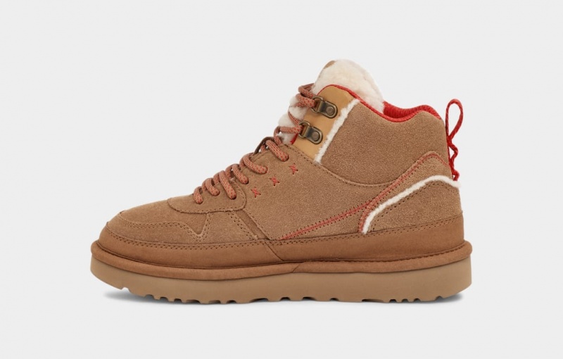 Ugg Highland Hi Heritage Mocka Sneakers Dam Bruna Röda | Sverige-46215