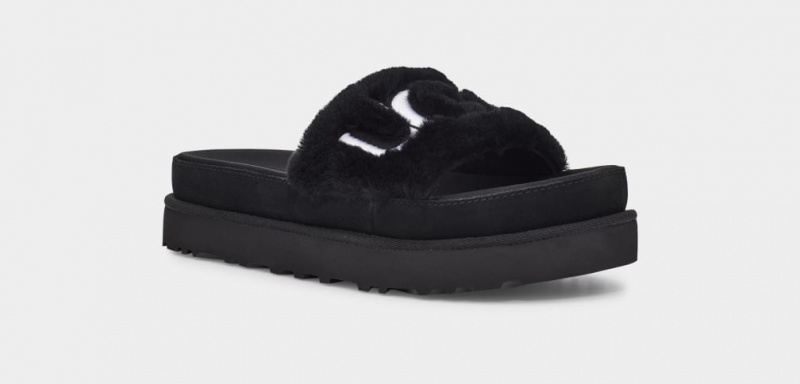 Ugg Laton Fur Badtofflor Tofflor Dam Svarta | Sverige-90724