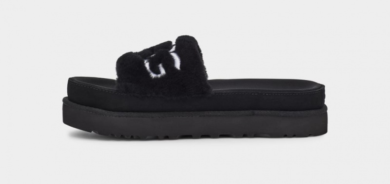 Ugg Laton Fur Badtofflor Tofflor Dam Svarta | Sverige-90724