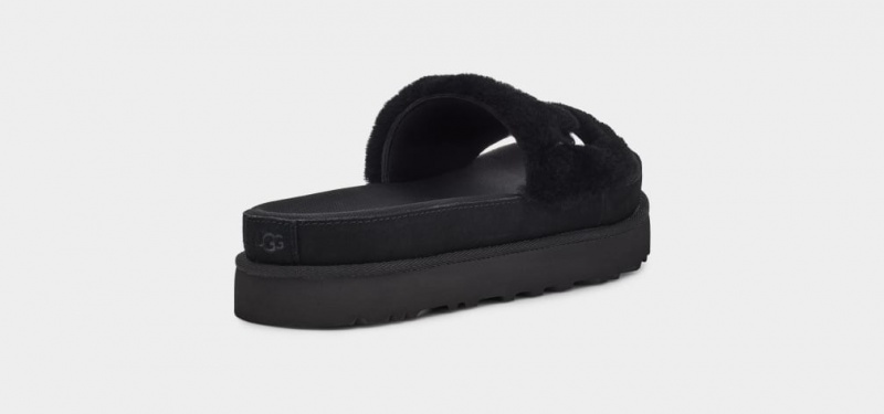 Ugg Laton Fur Badtofflor Tofflor Dam Svarta | Sverige-90724