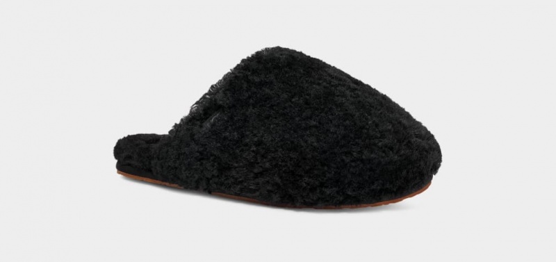 Ugg Maxi Curly Badtofflor Tofflor Dam Svarta | Sverige-51236