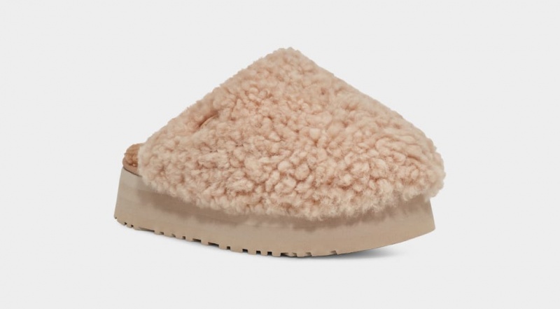 Ugg Maxi Curly Platform Tofflor Dam Bruna | Sverige-02567