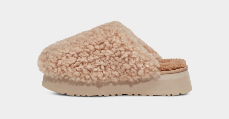 Ugg Maxi Curly Platform Tofflor Dam Bruna | Sverige-02567