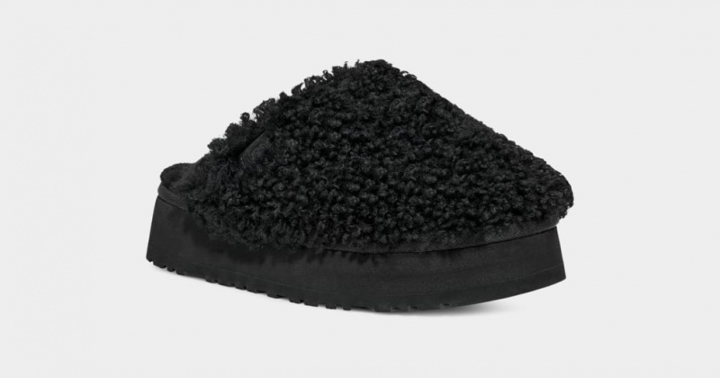 Ugg Maxi Curly Platform Tofflor Dam Svarta | Sverige-79408