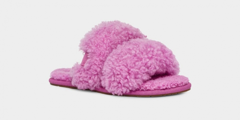 Ugg Maxi Curly Scuffetta Tofflor Dam Lila | Sverige-81746