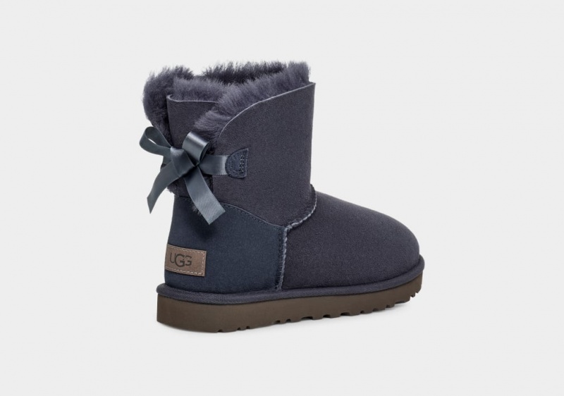 Ugg Mini Bailey Bow II Stövlar Dam Blå | Sverige-15902