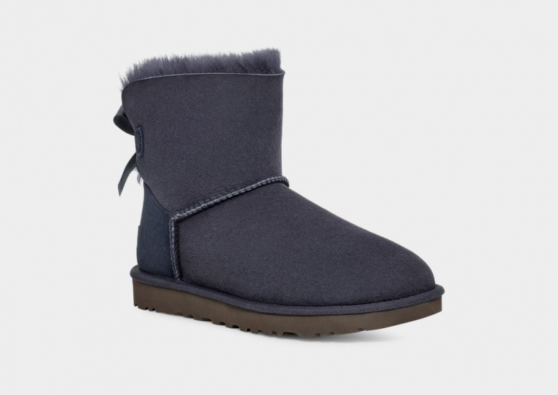 Ugg Mini Bailey Bow II Stövlar Dam Blå | Sverige-15902