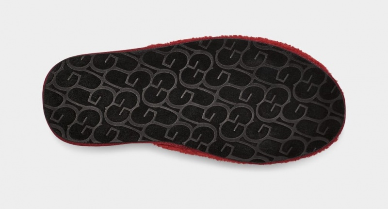 Ugg Scuff Curly Tryck Tofflor Herr Röda Vinröda | Sverige-25710