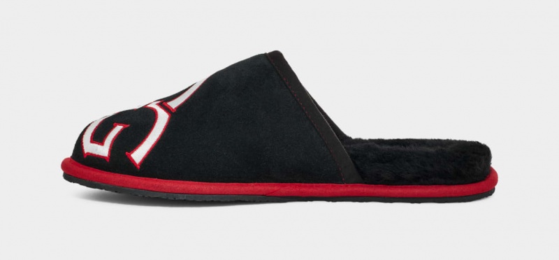 Ugg Scuff Logo II Tofflor Herr Svarta Röda | Sverige-87214