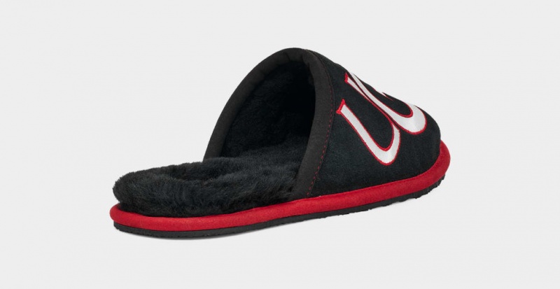 Ugg Scuff Logo II Tofflor Herr Svarta Röda | Sverige-87214