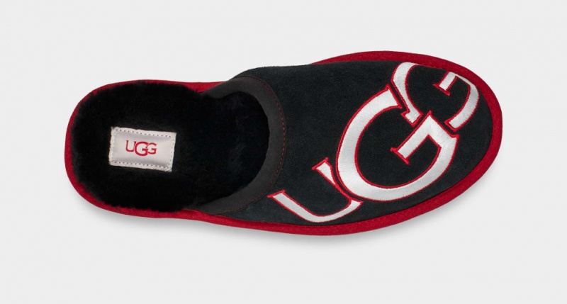 Ugg Scuff Logo II Tofflor Herr Svarta Röda | Sverige-87214