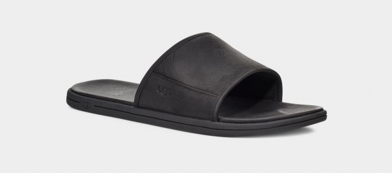 Ugg Seaside Badtofflor Sandaler Herr Svarta | Sverige-51723