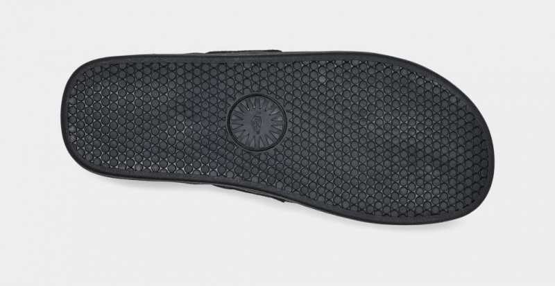 Ugg Seaside Läder Flip Flop Sandaler Herr Svarta | Sverige-21980