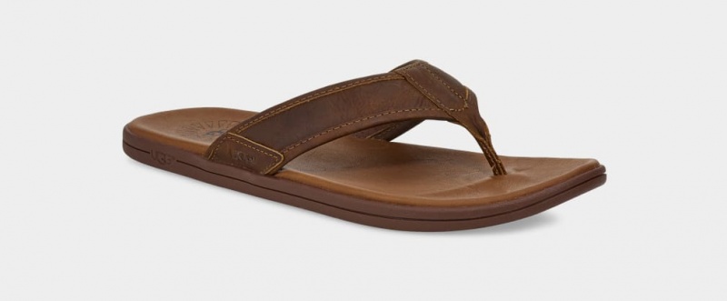 Ugg Seaside Läder Flip Flop Sandaler Herr Bruna | Sverige-71043