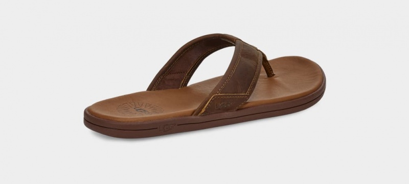 Ugg Seaside Läder Flip Flop Sandaler Herr Bruna | Sverige-71043