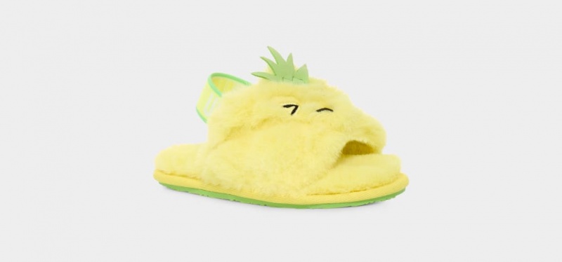 Ugg Toddler Fluff Yeah Pineapple Stuffie Tofflor Barn Gula | Sverige-78601